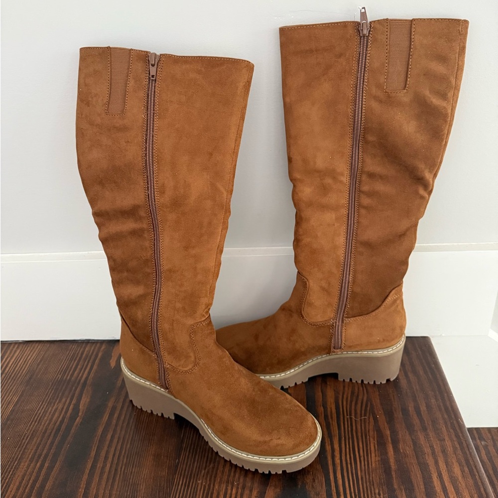 Kohl's Sonoma Cognac Brown Women's lug sole boot size 8